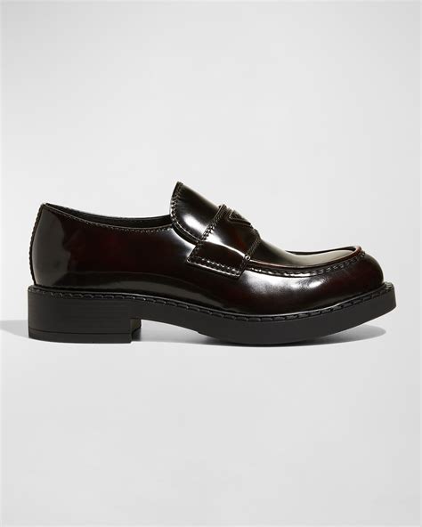 Prada Men's Fume Leather Loafers 